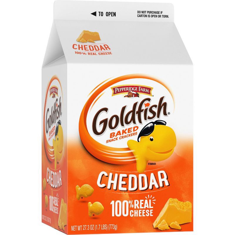 slide 4 of 11, Goldfish Cheddar Cheese Crackers Carton - 27.3oz, 27.3 oz