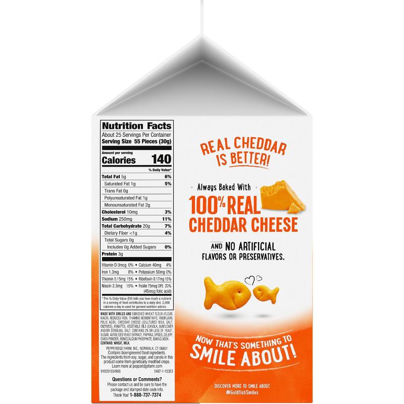 slide 6 of 11, Goldfish Cheddar Cheese Crackers Carton - 27.3oz, 27.3 oz