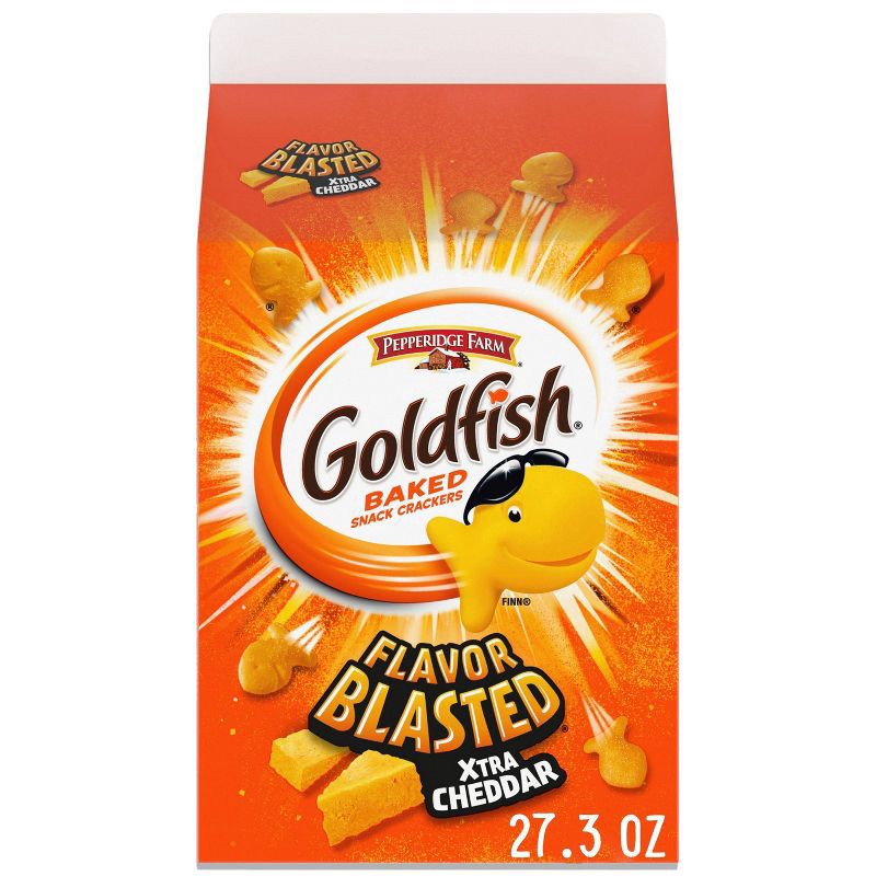 slide 1 of 5, Goldfish Flavor Blasted Xtra Cheddar Cheese Crackers - 27.3oz, 27.3 oz