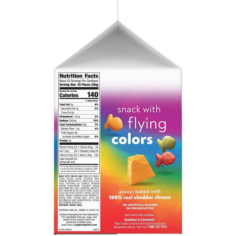 slide 3 of 9, Goldfish Colors Cheddar Cheese Crackers Carton - 27.3oz, 27.3 oz