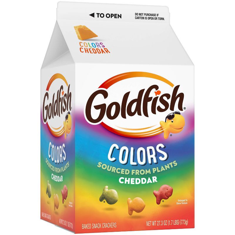 slide 4 of 9, Goldfish Colors Cheddar Cheese Crackers Carton - 27.3oz, 27.3 oz