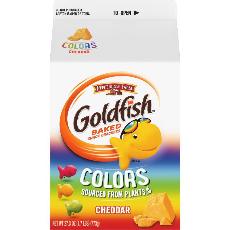 slide 6 of 9, Goldfish Colors Cheddar Cheese Crackers Carton - 27.3oz, 27.3 oz