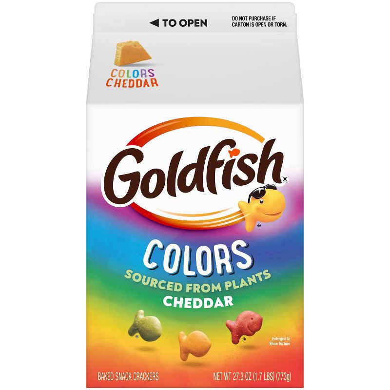 slide 1 of 9, Goldfish Colors Cheddar Cheese Crackers Carton - 27.3oz, 27.3 oz