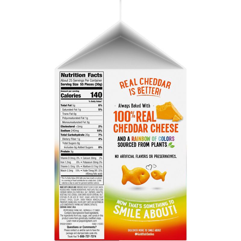 slide 7 of 9, Goldfish Colors Cheddar Cheese Crackers Carton - 27.3oz, 27.3 oz