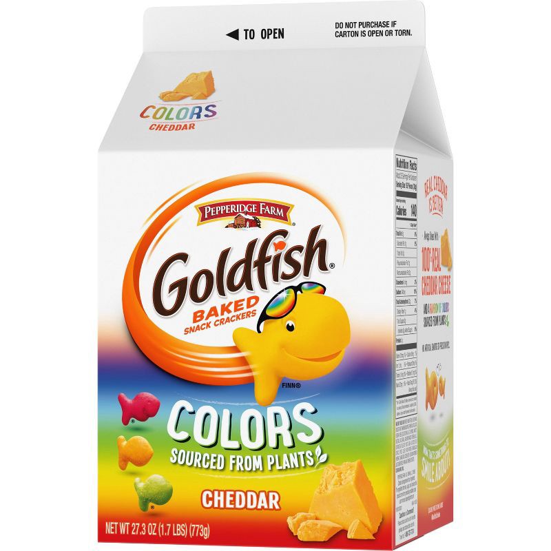 slide 9 of 9, Goldfish Colors Cheddar Cheese Crackers Carton - 27.3oz, 27.3 oz
