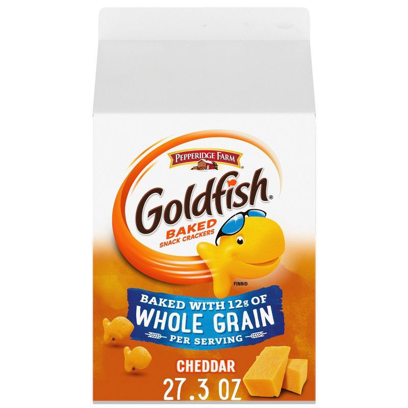 slide 6 of 10, Goldfish Cheddar Cheese Crackers Baked with Whole Grain Carton - 27.3oz, 27.3 oz