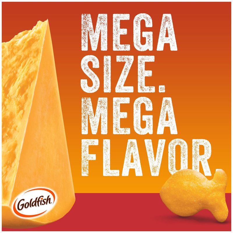 slide 3 of 7, Goldfish Mega Bites Sharp Cheddar Crackers Carton - 24.3oz, 24.3 oz