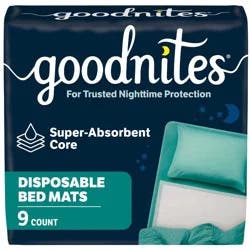 Goodnites Disposable Bed Mats for Bedwetting - 9ct