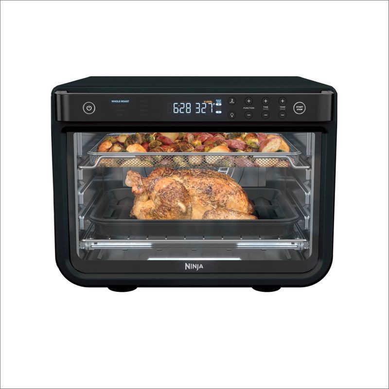 slide 1 of 8, Ninja Foodi 8-in-1 XL Pro Air Fry Oven DT202BK: Toaster Oven, 1800W, Dishwasher-Safe, Black, Includes Wire Rack & Recipes, 1 ct