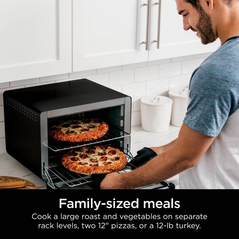 slide 3 of 8, Ninja Foodi 8-in-1 XL Pro Air Fry Oven DT202BK: Toaster Oven, 1800W, Dishwasher-Safe, Black, Includes Wire Rack & Recipes, 1 ct