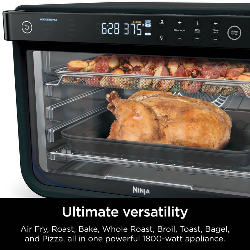 slide 5 of 8, Ninja Foodi 8-in-1 XL Pro Air Fry Oven DT202BK: Toaster Oven, 1800W, Dishwasher-Safe, Black, Includes Wire Rack & Recipes, 1 ct