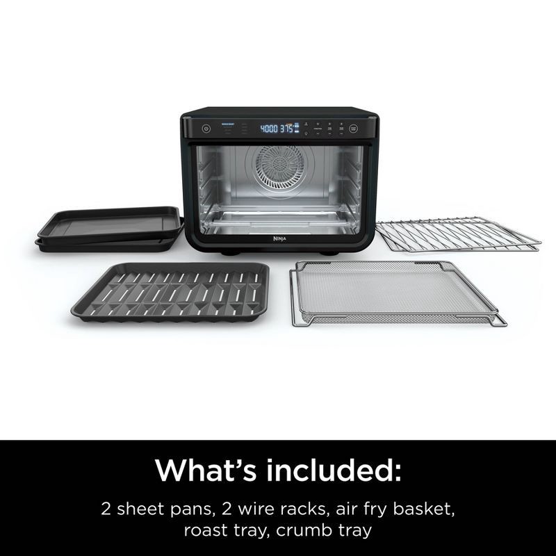 slide 8 of 8, Ninja Foodi 8-in-1 XL Pro Air Fry Oven DT202BK: Toaster Oven, 1800W, Dishwasher-Safe, Black, Includes Wire Rack & Recipes, 1 ct