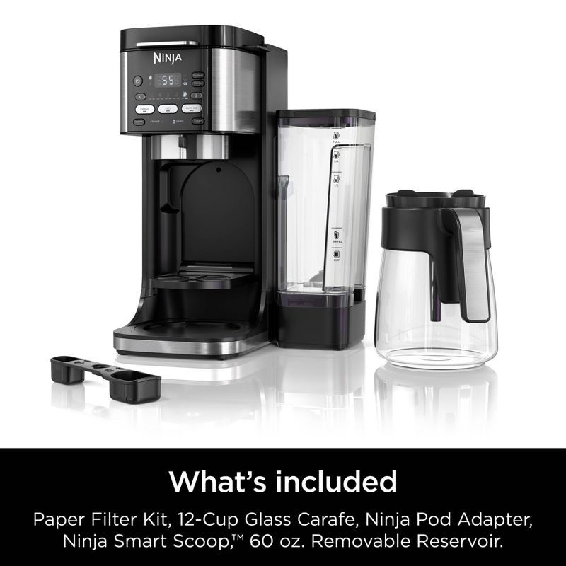 slide 9 of 10, Ninja DualBrew Hot & Iced Coffee Maker -CFP101: 12-Cup, Custom Brew Strength, Removable Reservoir, Glass Carafe, 1 ct