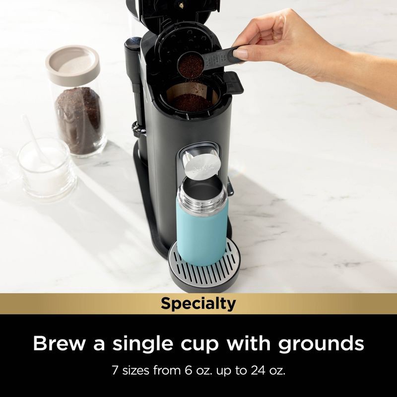 slide 2 of 9, Ninja Single-Serve Pods & Grounds Coffee Maker with Integrated Milk Frother Black : Iced Coffee System, 1 ct