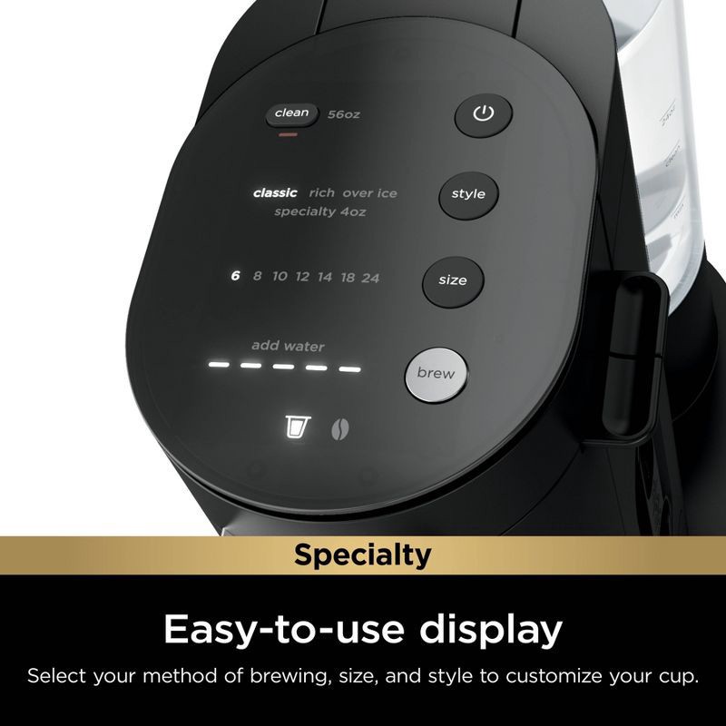 slide 8 of 9, Ninja Single-Serve Pods & Grounds Coffee Maker with Integrated Milk Frother Black : Iced Coffee System, 1 ct