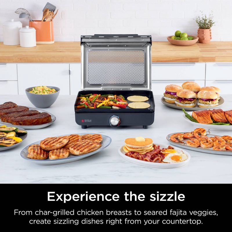 slide 2 of 10, Ninja Sizzle Indoor Grill & Griddle with Interchangeable Plates Gray, 1 ct