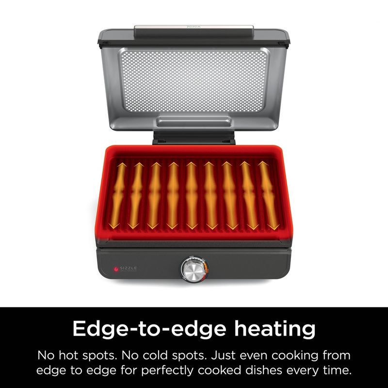 slide 6 of 10, Ninja Sizzle Indoor Grill & Griddle with Interchangeable Plates Gray, 1 ct