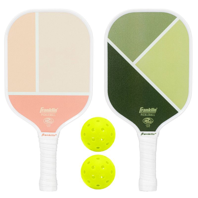 slide 1 of 5, Franklin Sports 2 Player Poly Pro Pickleball Set with Balls - Pink/Green, 1 ct