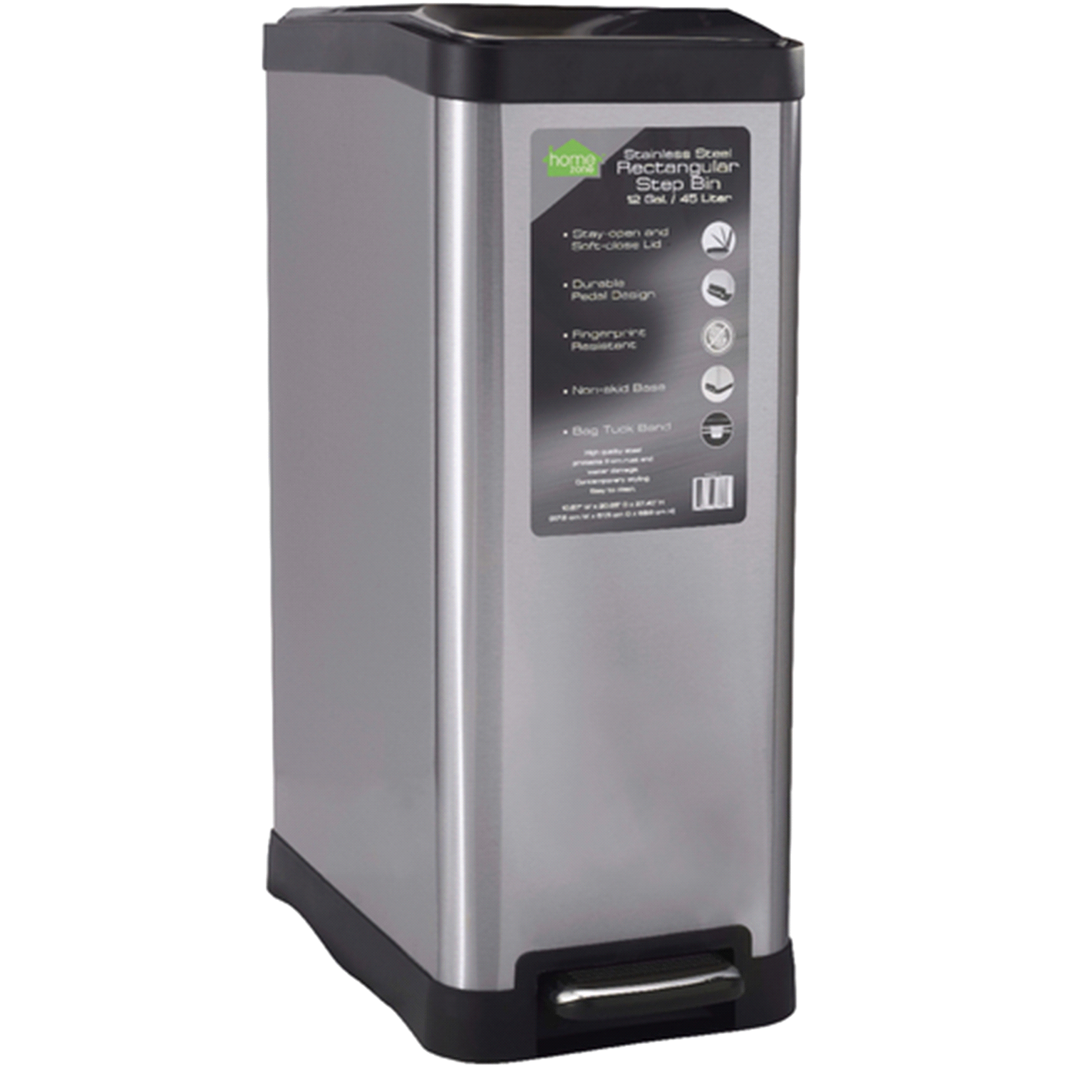 slide 1 of 13, Test Rite Stainless Steel Slim Rectangular Bin, 45 liter