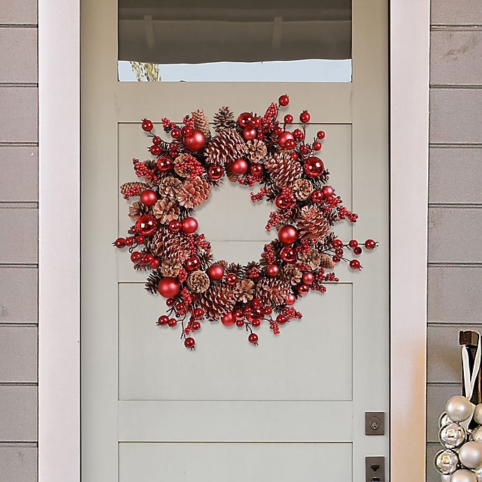 slide 2 of 2, Winter Wonderland 22-Inch Berry & Pinecone Decorative Artificial Wreath, 1 ct