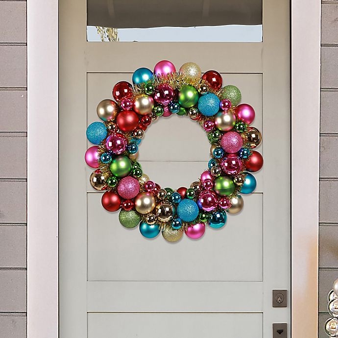 slide 2 of 2, Winter Wonderland Multicolor Holiday Wreath, 18 in