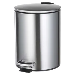 Home Zone Round Stainless Steel Trash Bin