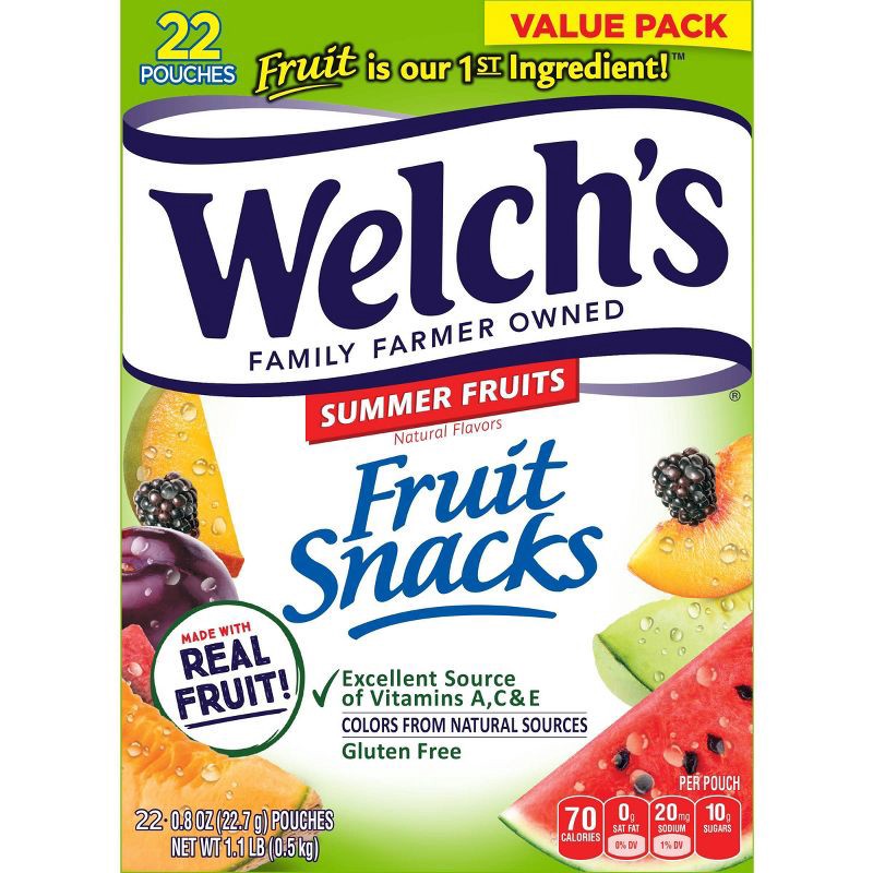 slide 1 of 6, Welch's Welchs Fruit Snacks Summer Fruits - 22ct/17.6oz, 22 ct; 17.6 oz