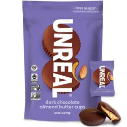 UNREAL Dark Chocolate Almond Butter Cups Candy - 3.2oz