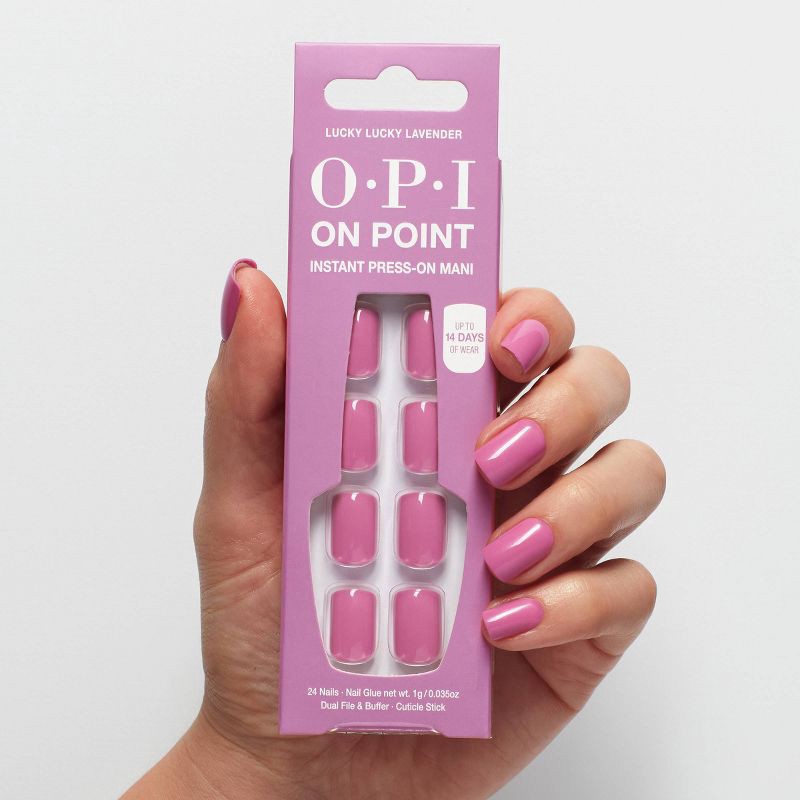 slide 4 of 7, OPI Press-On Fake Nails - Lucky Lavender - 26ct, 26 ct