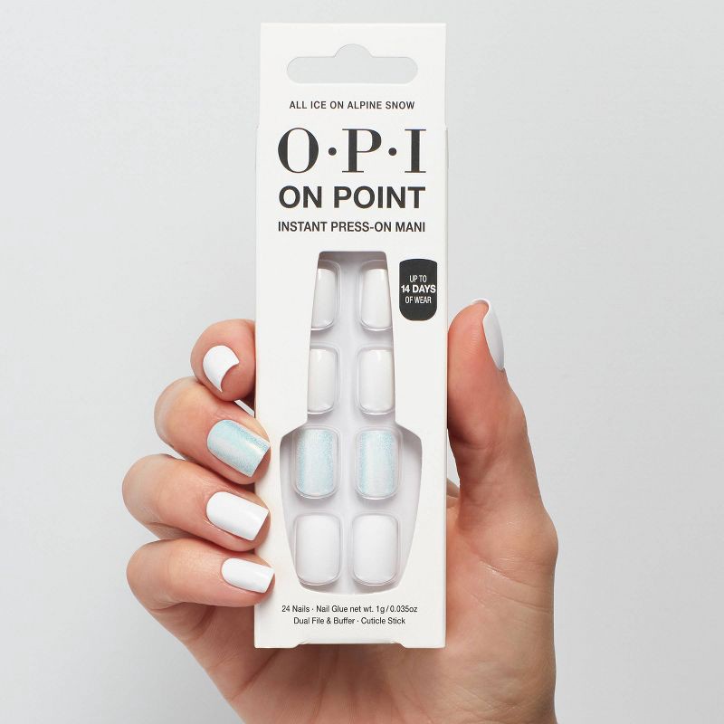 slide 4 of 7, OPI Press-On Fake Nails - All Ice On Alpine Snow - 26ct, 26 ct