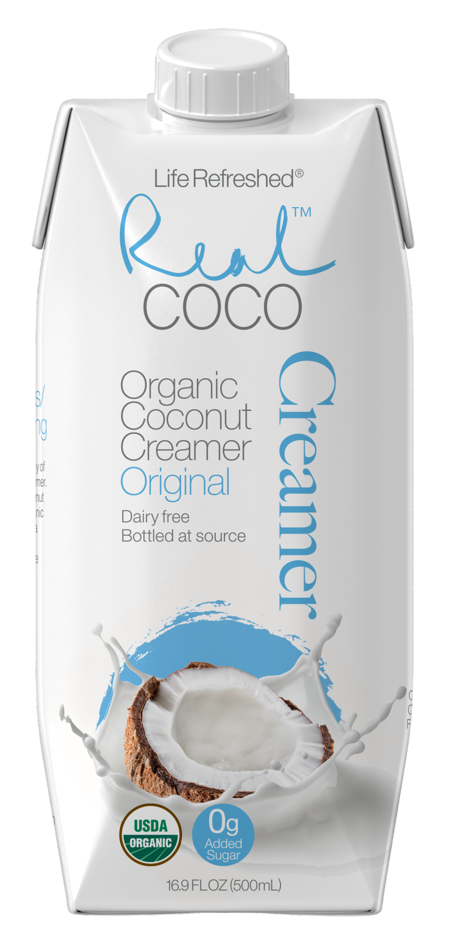 slide 1 of 1, Real Coco Organic Coconut Creamer, Original, 16.9 fl oz