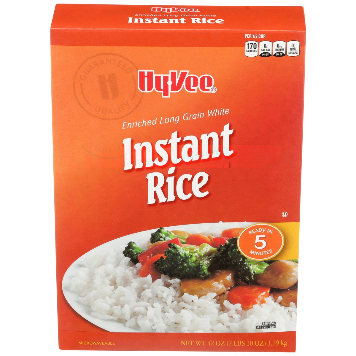 slide 1 of 1, Hy-vee Enriched Long Grain White Instant Rice, 42 oz