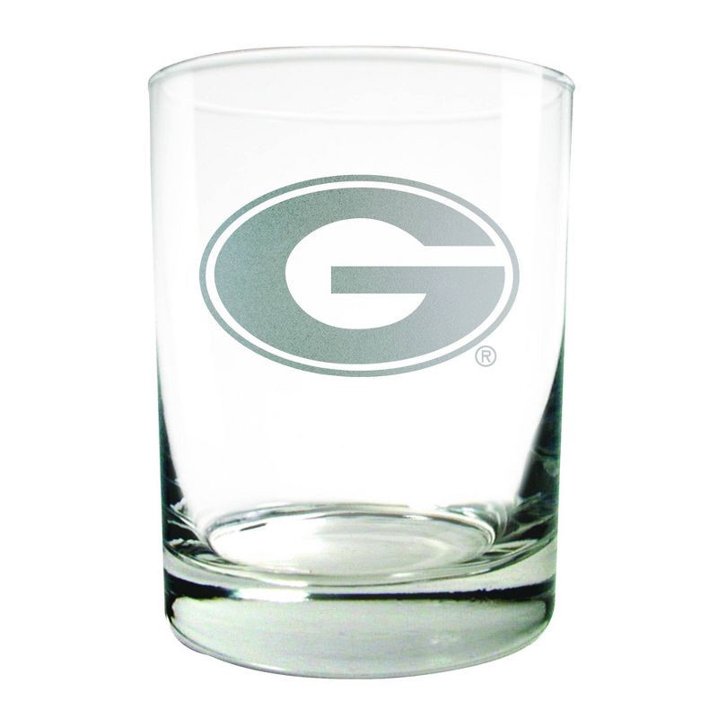 slide 3 of 3, NCAA Georgia Bulldogs Laser Etched Rocks Glass Set - 2pc: 12oz Pint Glass Drinkware, 2 ct