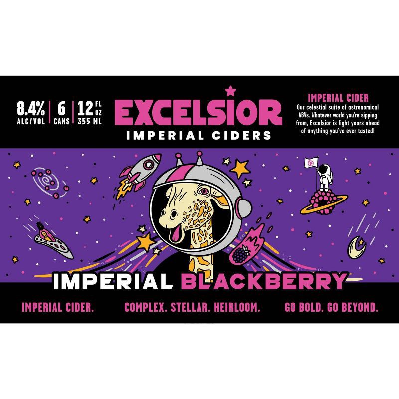 slide 1 of 4, Schilling Hard Cider Schilling Excelsior Imperial Blackberry - 6pk/12 fl oz Can, 6 ct; 12 fl oz
