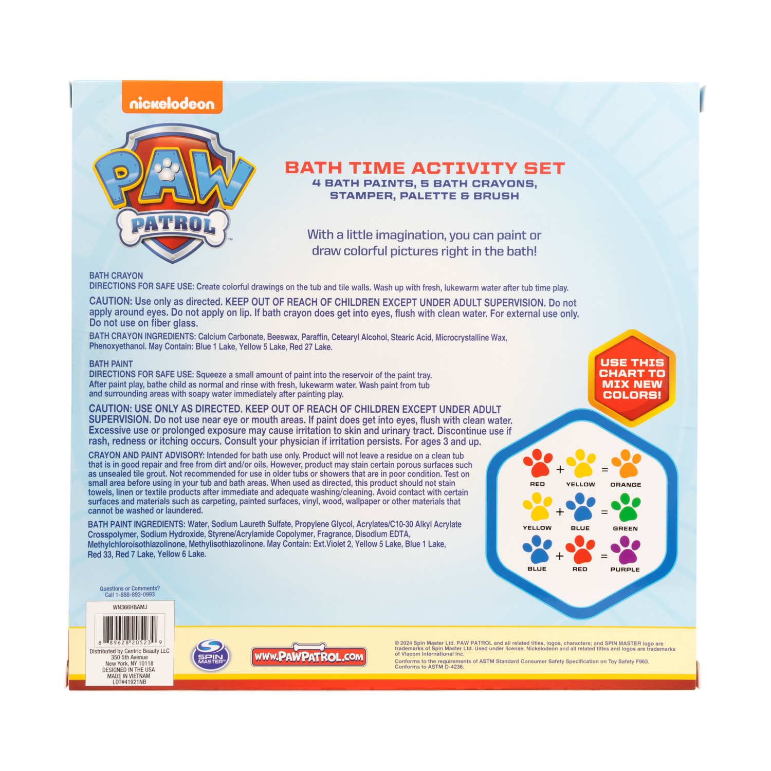slide 2 of 5, Paw Patrol Bath Time Activity Set, 1 ct