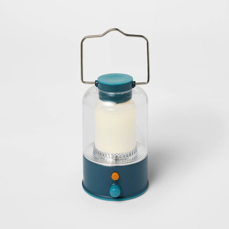 slide 2 of 3, Rechargeable Large LED Portable Camp Lantern Teal Blue - Embark™️, 1 ct