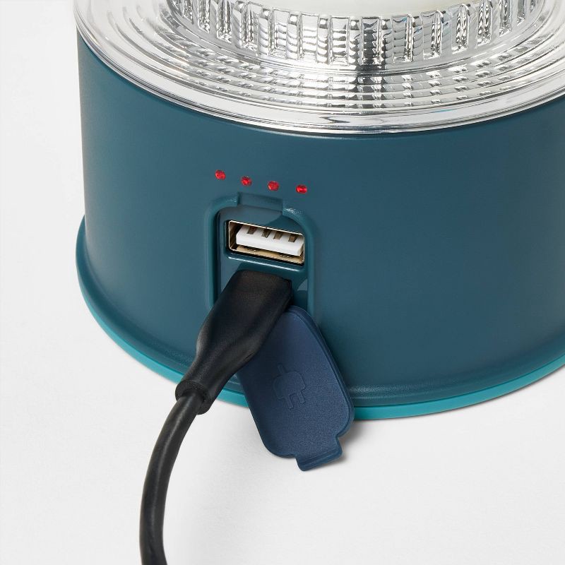 slide 3 of 3, Rechargeable Large LED Portable Camp Lantern Teal Blue - Embark™️, 1 ct