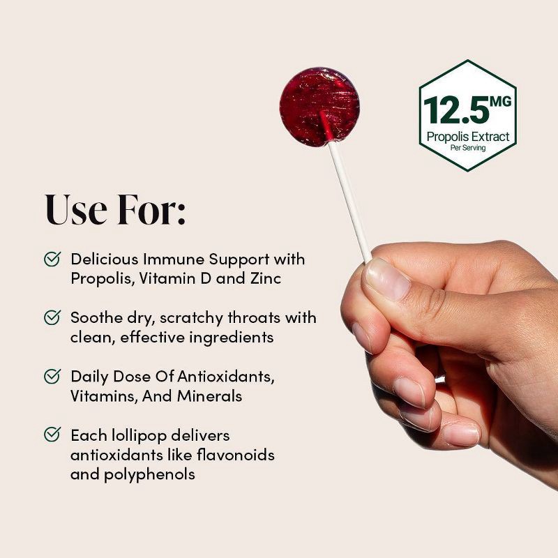 slide 3 of 7, Beekeepers Naturals Beekeeper's Naturals Propolis Throat Soothing Pops - 15ct, 15 ct