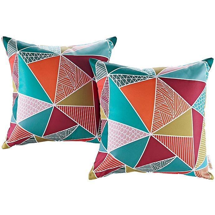 slide 2 of 2, Modway Mosaic Square Outdoor Throw Pillows - Multi, 2 ct