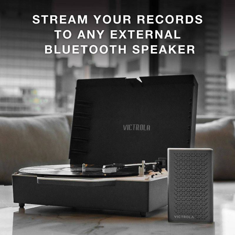 slide 7 of 20, Victrola - Re-Spin Sustainable Bluetooth Suitcase Record Player - Gray, 1 ct
