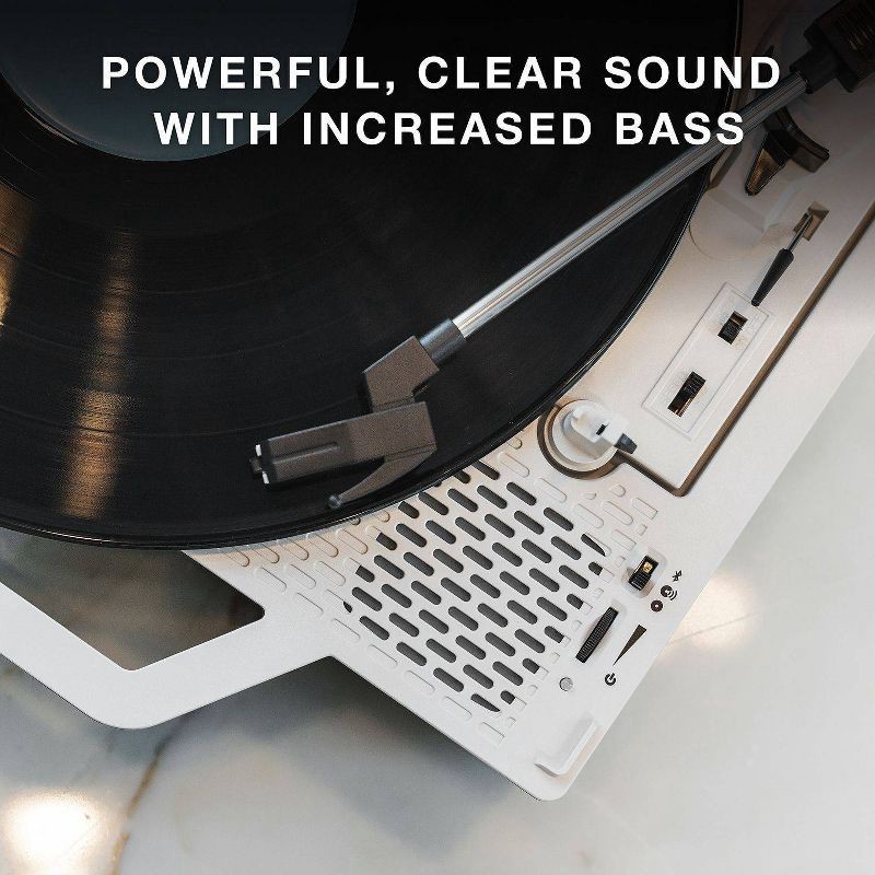 slide 3 of 20, Victrola - Re-Spin Sustainable Bluetooth Suitcase Record Player - Gray, 1 ct