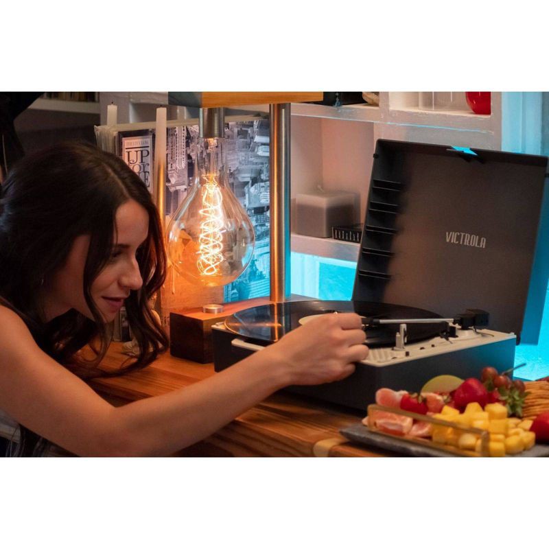 slide 18 of 20, Victrola - Re-Spin Sustainable Bluetooth Suitcase Record Player - Gray, 1 ct