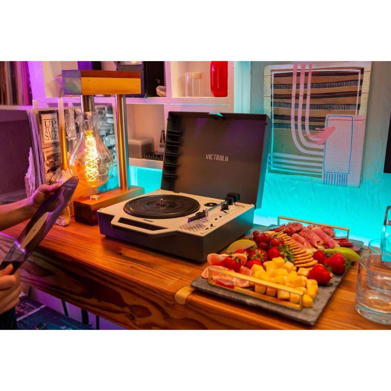 slide 16 of 20, Victrola - Re-Spin Sustainable Bluetooth Suitcase Record Player - Gray, 1 ct