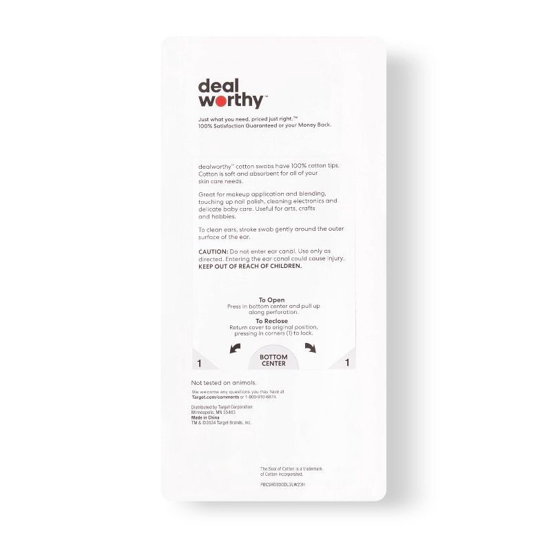 slide 3 of 3, Cotton Swabs Plastic Stick - 300ct - Dealworthy™, 300 ct