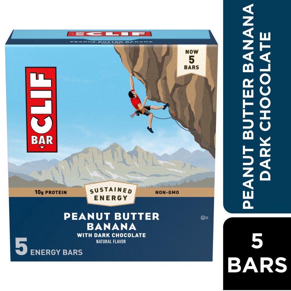 slide 4 of 5, Clif Bar Energy Peanut Butter Banana With Dark Chocolate, 5 ct