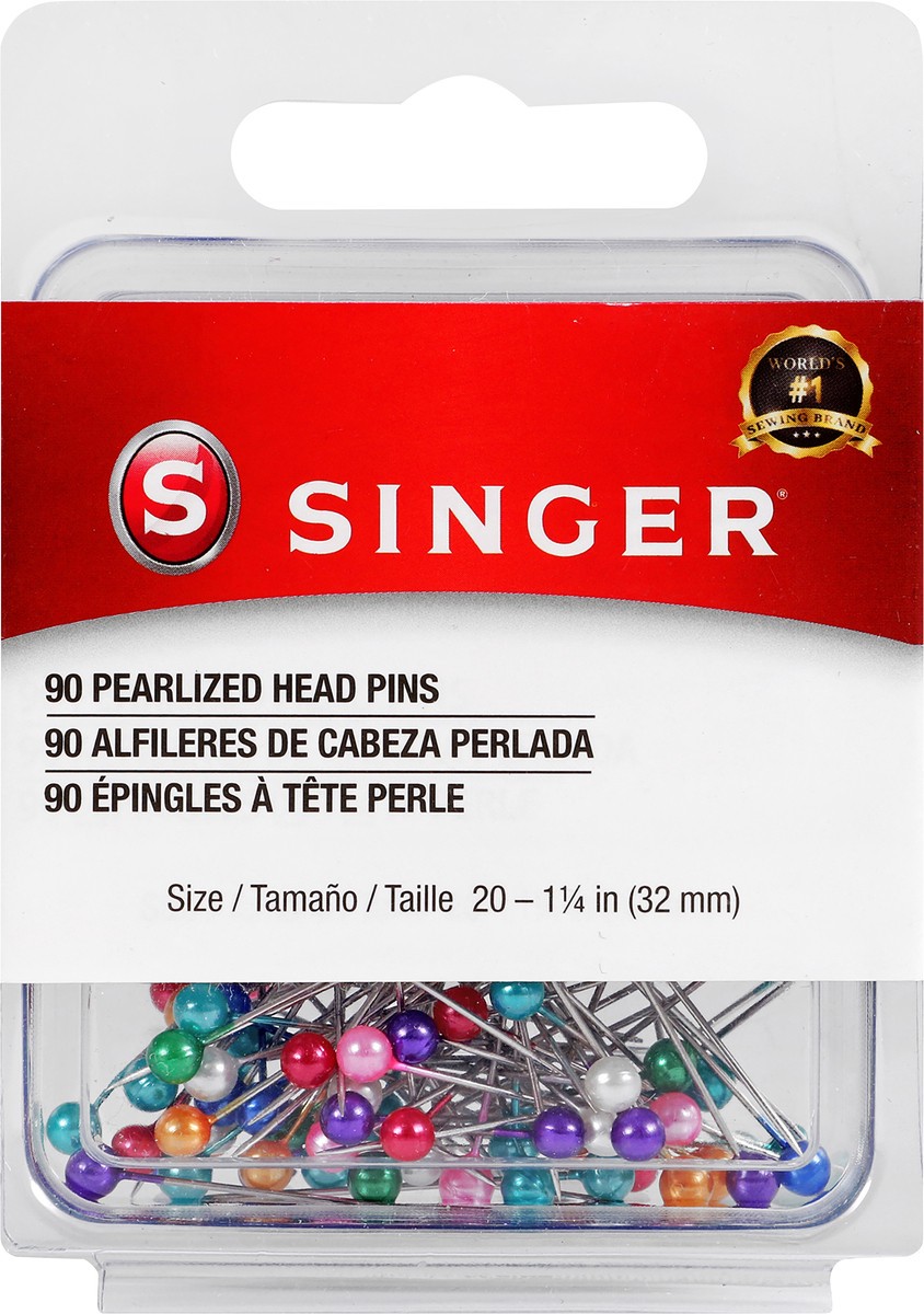 slide 2 of 2, SINGER Multicolor Pearlized Ball Head Pins, Size 20, 90 Count, 90 ct