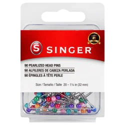 SINGER Multicolor Pearlized Ball Head Pins, Size 20, 90 Count