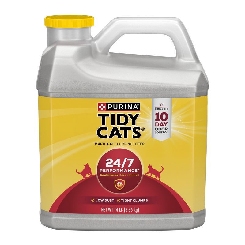slide 1 of 10, Purina Tidy Cats 24/7 Performance Clumping Scoop Cat & Kitty Litter for Multiple Cats - 14lbs, 14 lb