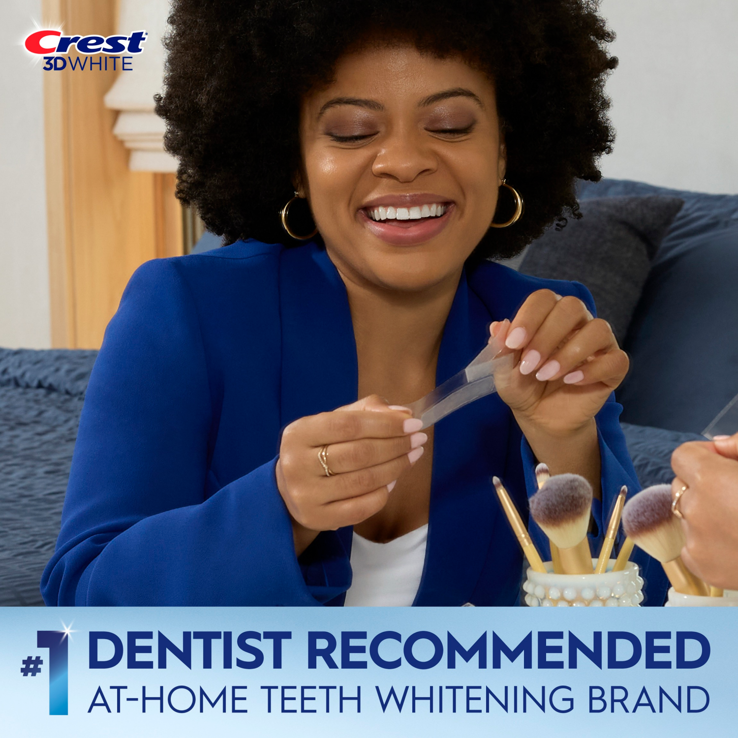 slide 5 of 8, Crest 3DWhitestrips Sensitive + LED Light At-Home Teeth Whitening Kit, 14 ct