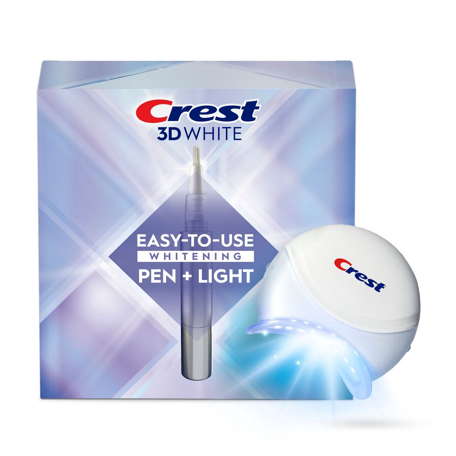 slide 3 of 9, Crest 3DWhite Easy-To-Use Teeth Whitening Pen + Light, 1 Teeth Whitening Pen and 1 Light, 1 ct